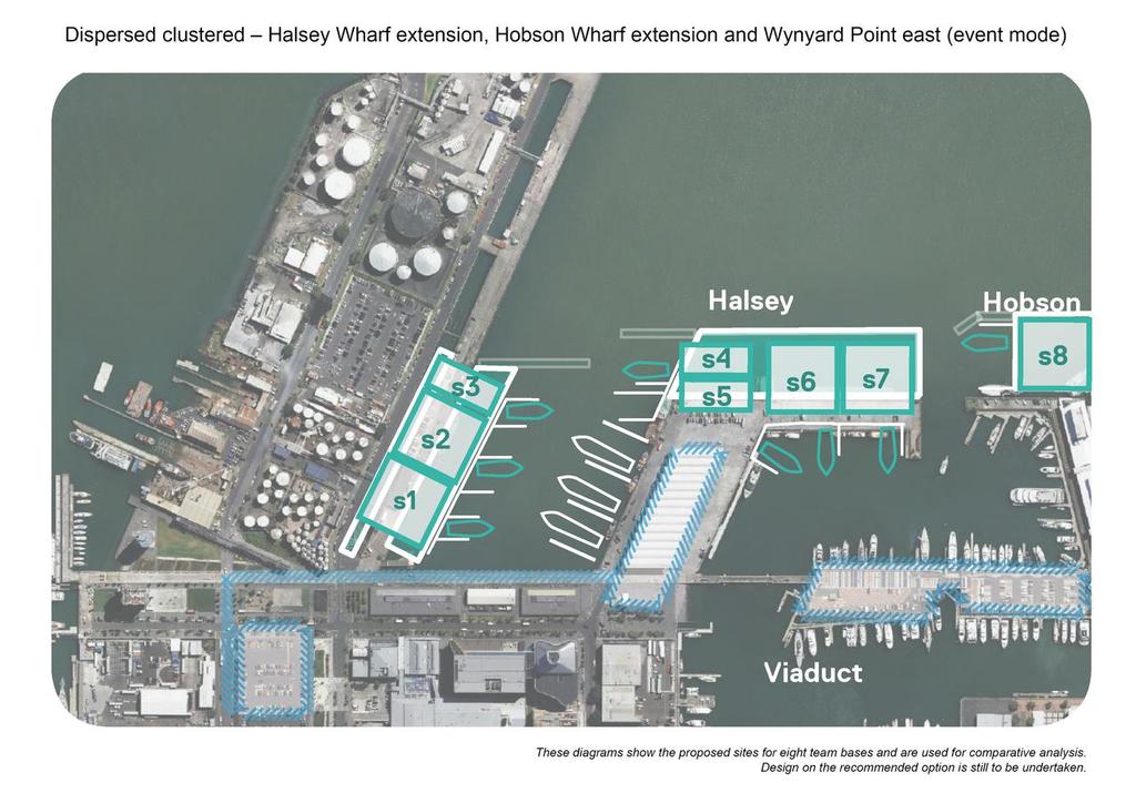 America’s Cup team base option Dispersed Clustered © Auckland Council http://www.aucklandcouncil.govt.nz